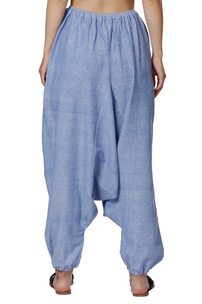 One Size Women's Eco - Friendly Cotton Harem Pants | Fits Waist Size 28 to 36 Inches | Lavender - swadeshsouq.com