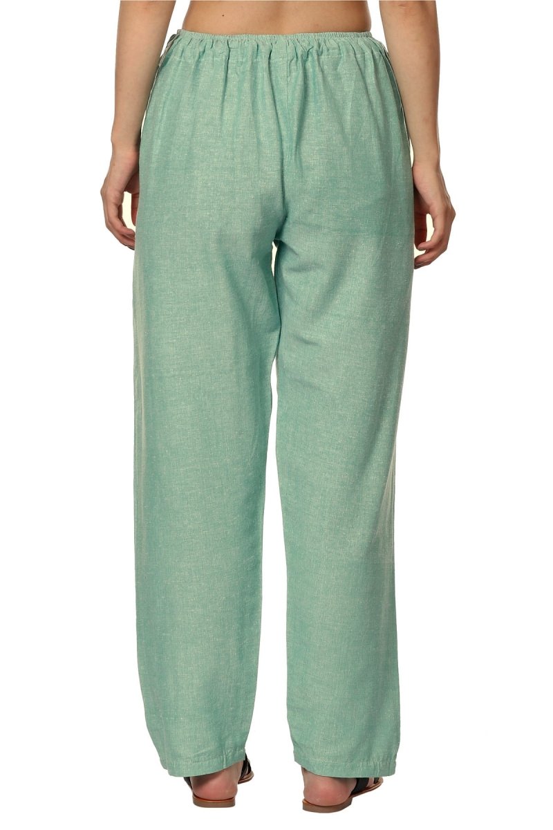 One Size Women's Eco - Friendly Cotton Pajamas| Fits Waist Size 28 to 36 Inches | Sea Green - swadeshsouq.com