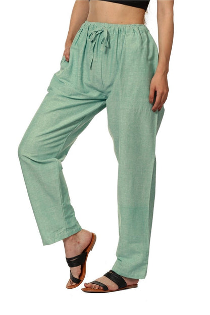 One Size Women's Eco - Friendly Cotton Pajamas| Fits Waist Size 28 to 36 Inches | Sea Green - swadeshsouq.com