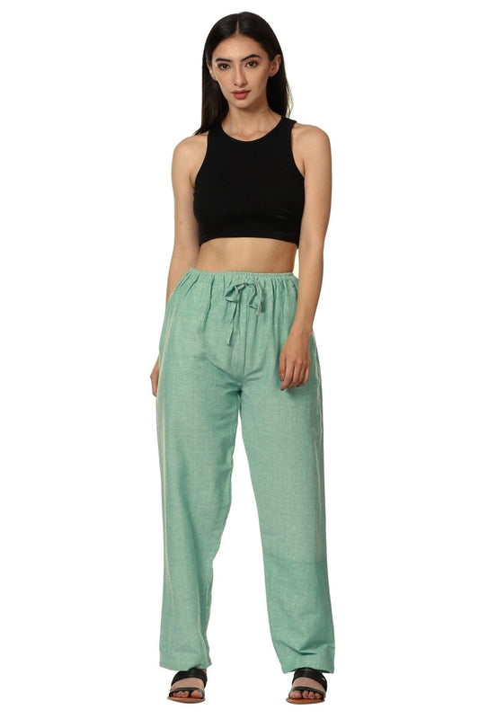 One Size Women's Eco - Friendly Cotton Pajamas| Fits Waist Size 28 to 36 Inches | Sea Green - swadeshsouq.com