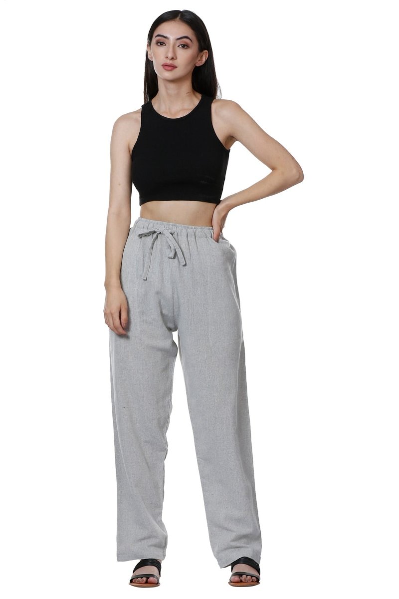 One Size Women's Eco - Friendly Cotton Pyjama | Fits Waist Size 28 to 36 Inches | Melange Grey - swadeshsouq.com