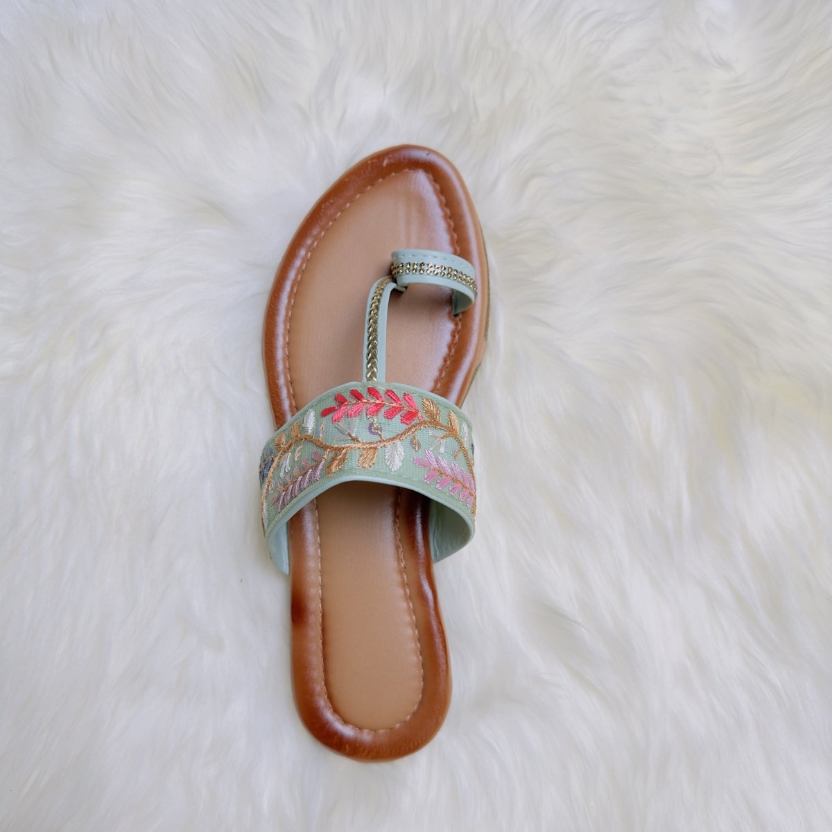 Pastel Hand - Embroidered Sandals – Graceful Elegance with Every Step - swadeshsouq.com