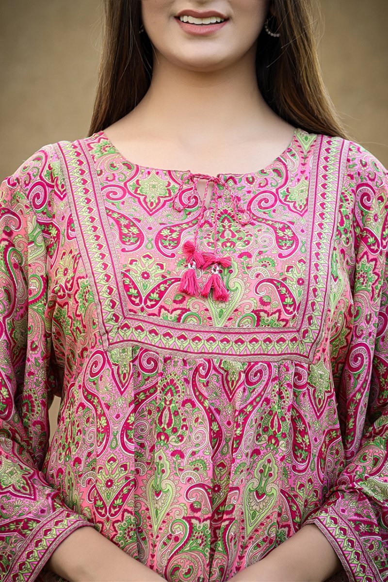 Peach Blossom Printed Top - swadeshsouq.com