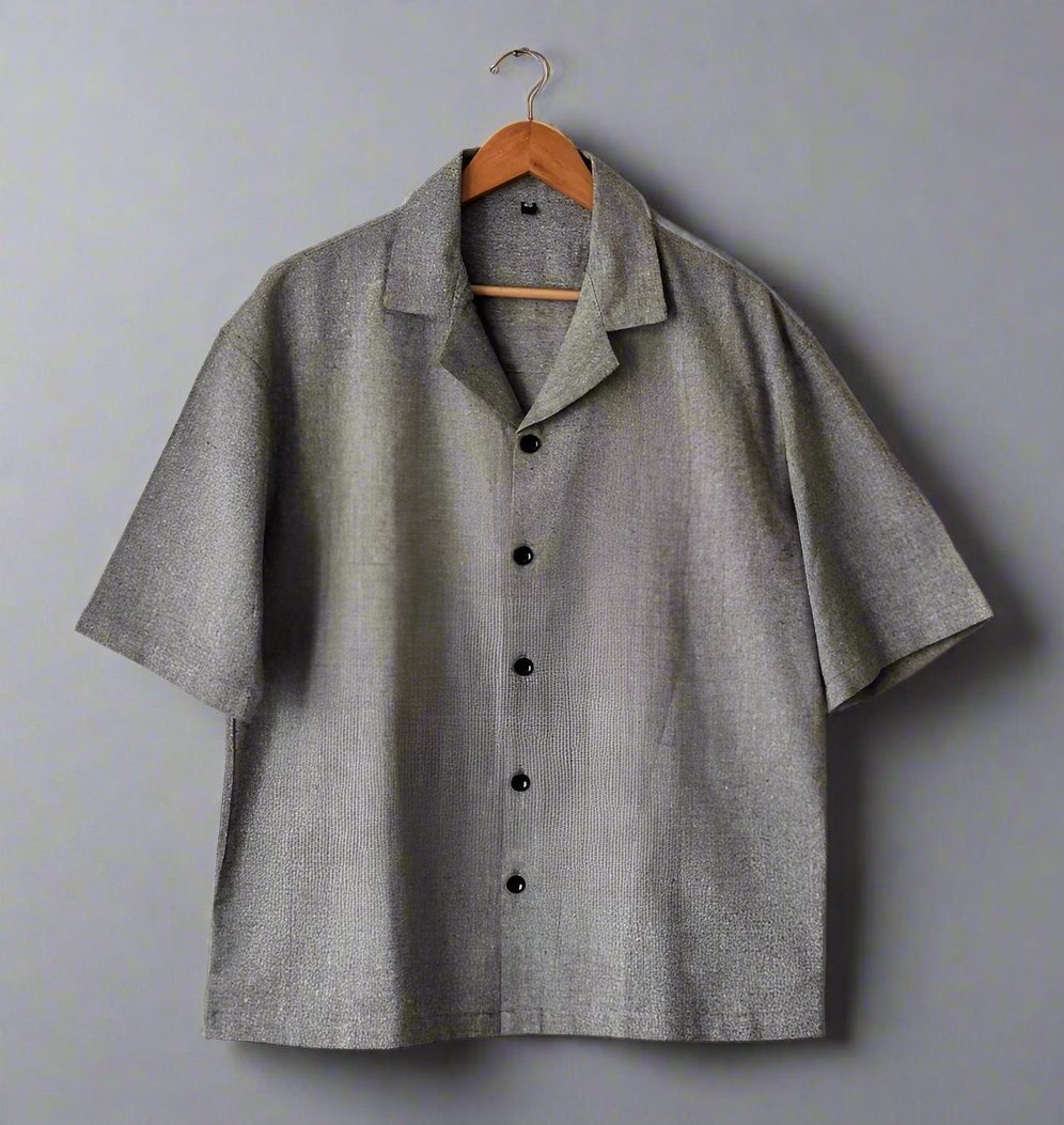 Pure Cotton Casual Shirt | Dark Gray - swadeshsouq.com