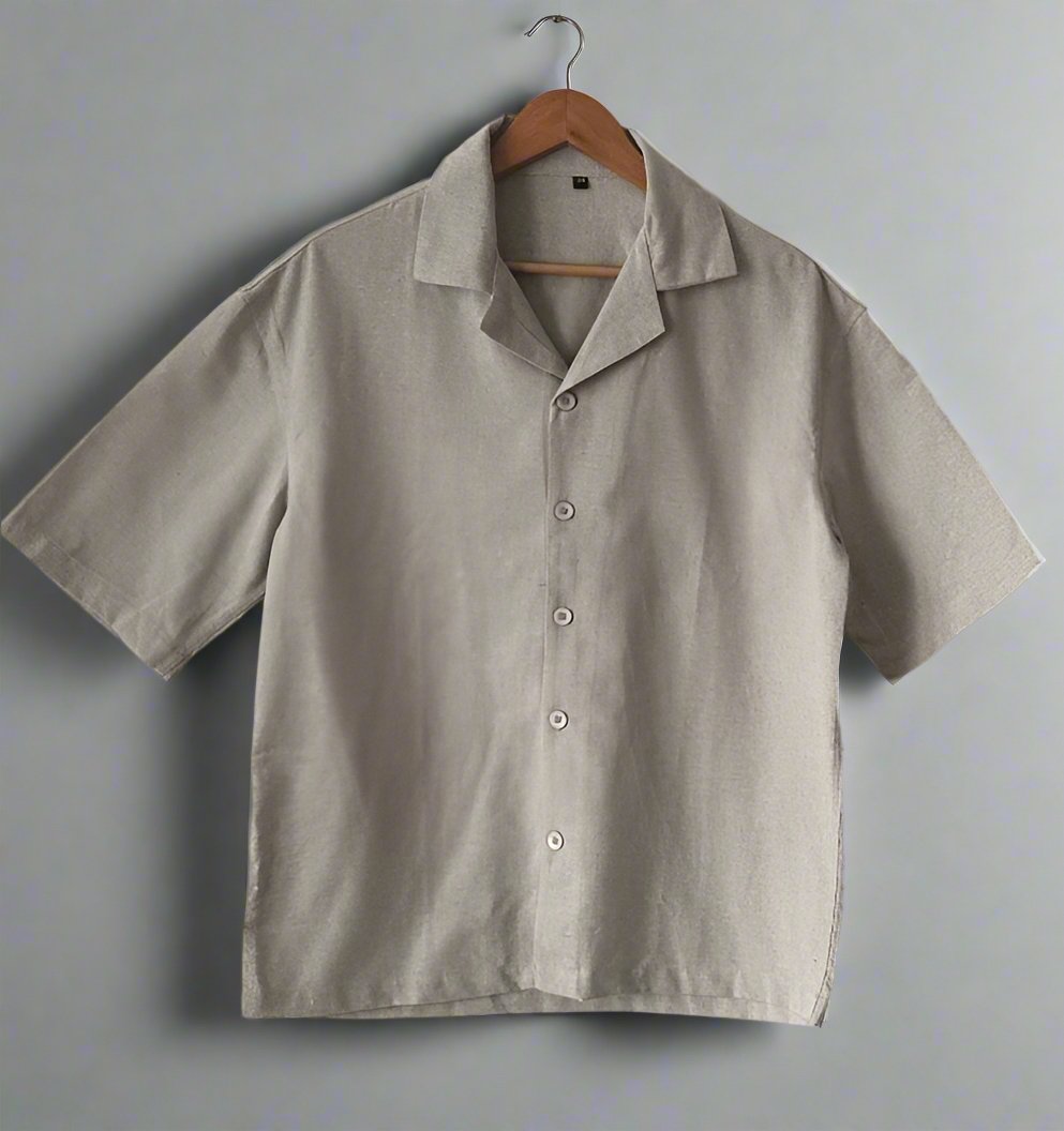 Pure Cotton Casual Shirt | Grey - swadeshsouq.com