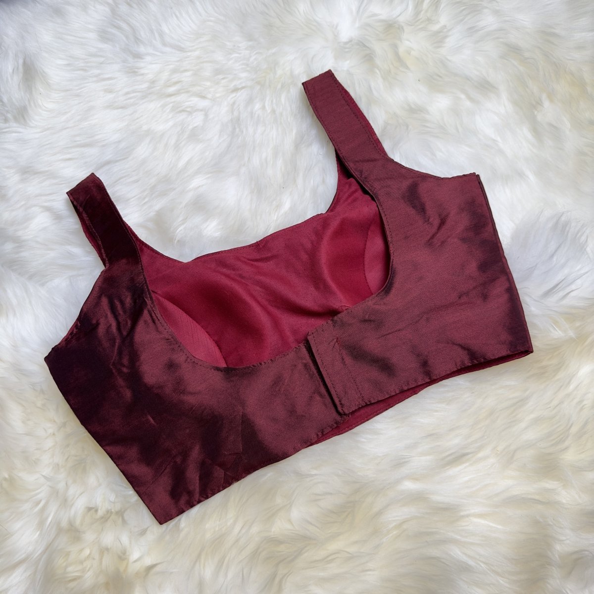 Rich Maroon Silk Blouse - swadeshsouq.com