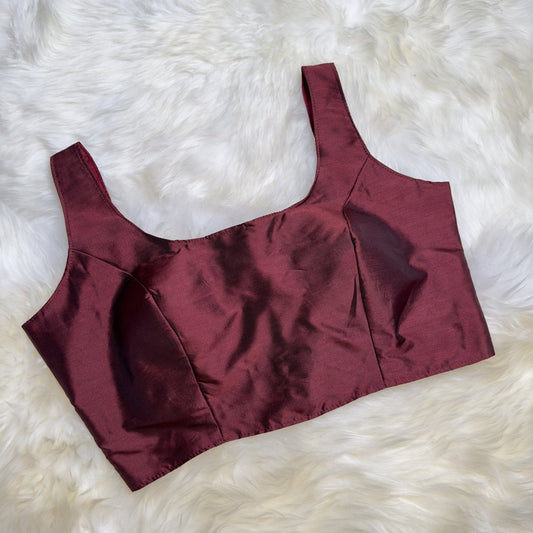 Rich Maroon Silk Blouse - swadeshsouq.com