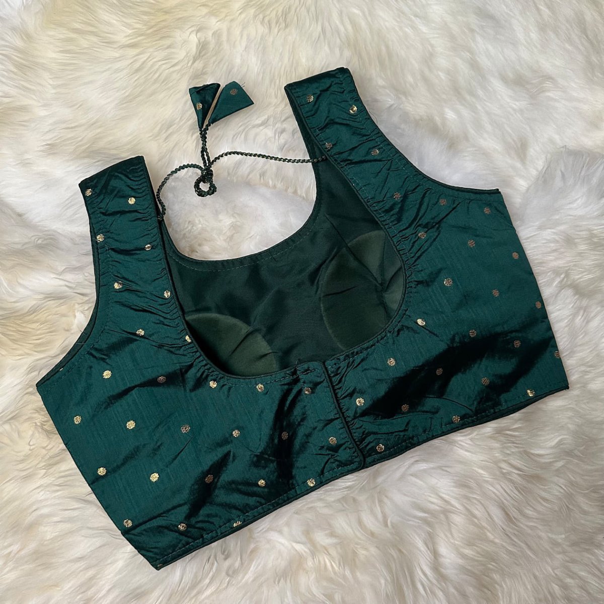 Soft Green Silk Blouse with Intricate Golden Zari Butta – Elegant & Timeless - swadeshsouq.com