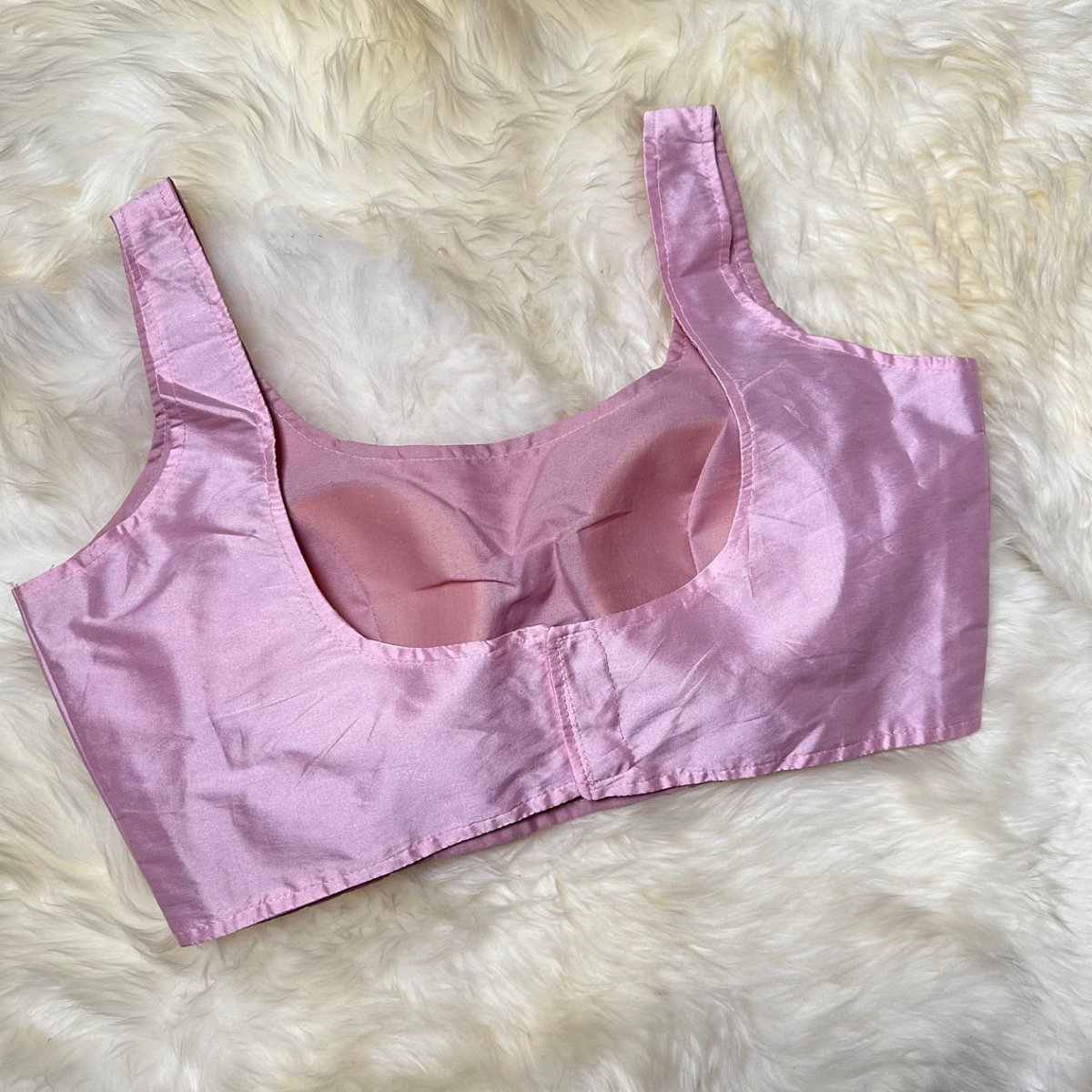 Soft pastel Pink Silk Blouse for Women - swadeshsouq.com