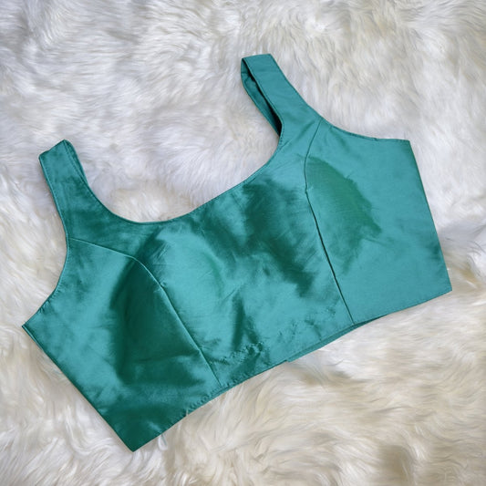 Teal Green Silk Blouse – A Blend of Luxury and Style - swadeshsouq.com