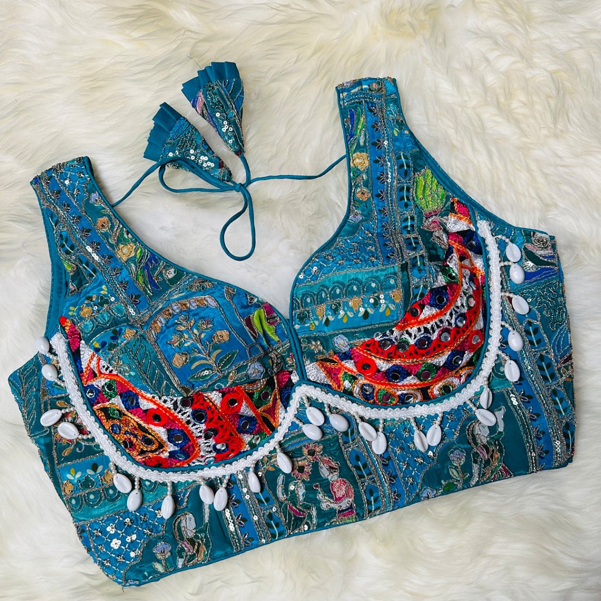 The Teal Treasure Blouse: A Bohemian Jewel - swadeshsouq.com