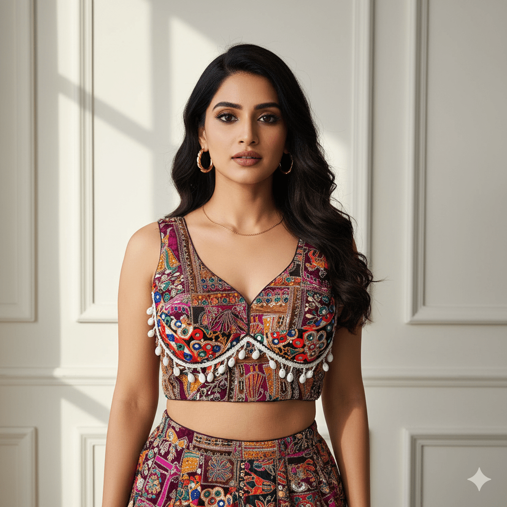 The Wine Blossom Blouse: A Rajasthani Dream - swadeshsouq.com