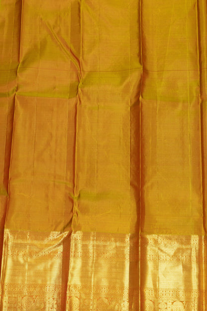 A Pink and Mustard Kanjeevaram Silk Saree - swadeshsouq.com