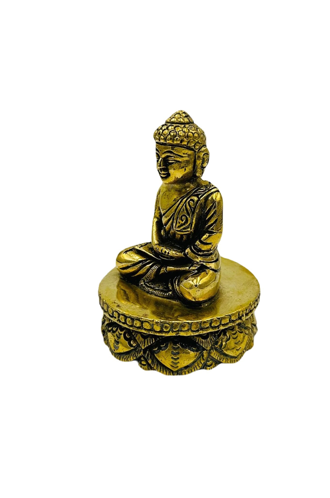 Antique Brass Buddha Idol - swadeshsouq.com