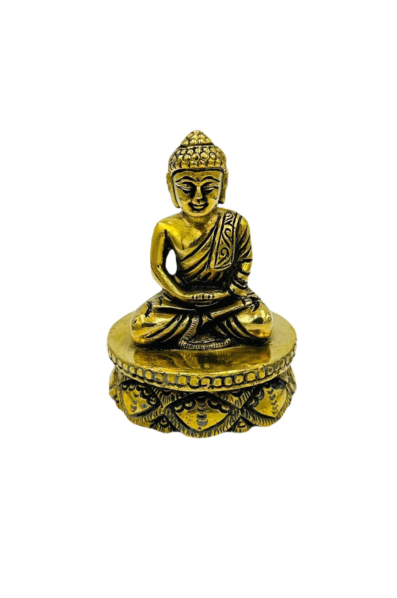 Antique Brass Buddha Idol - swadeshsouq.com