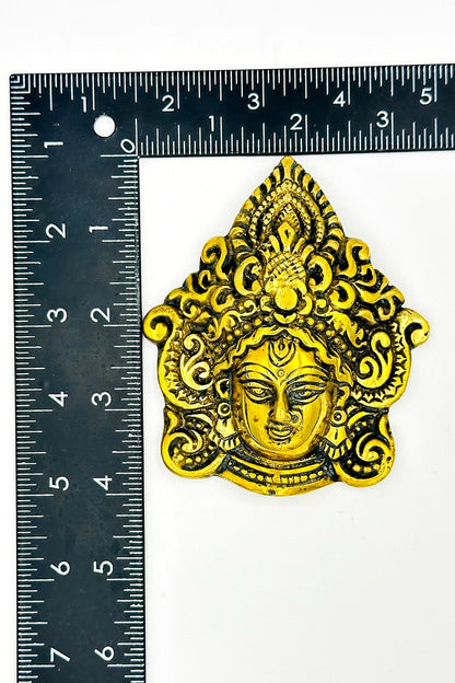 Antique Brass Durga Ma Face – A Majestic Symbol of Empowerment - swadeshsouq.com