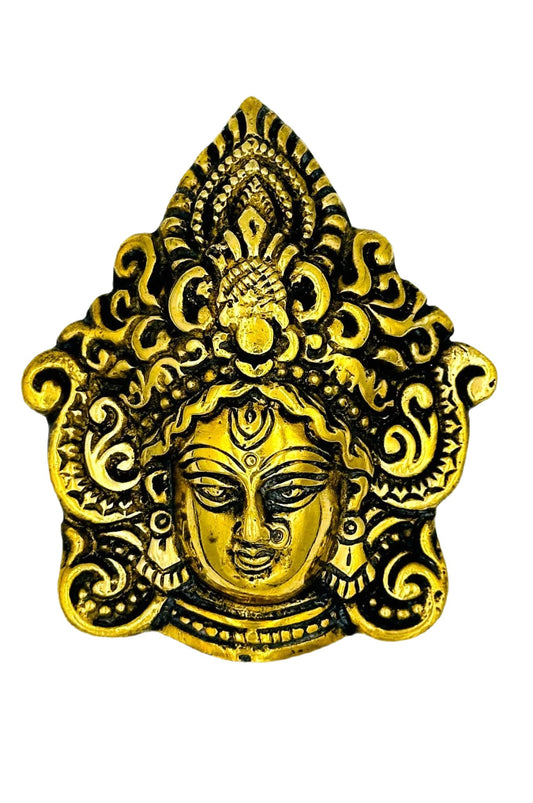 Antique Brass Durga Ma Face – A Majestic Symbol of Empowerment - swadeshsouq.com