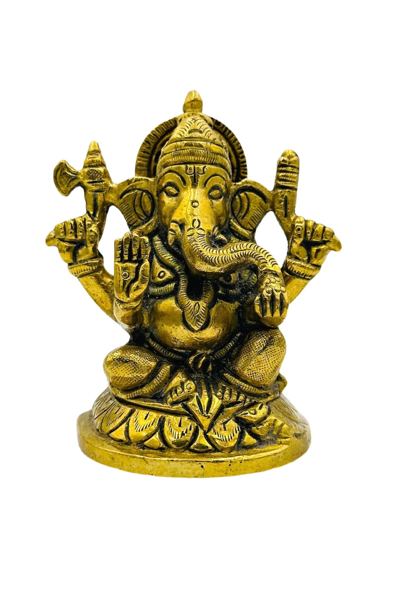 Antique Brass Ganesh Idol - swadeshsouq.com