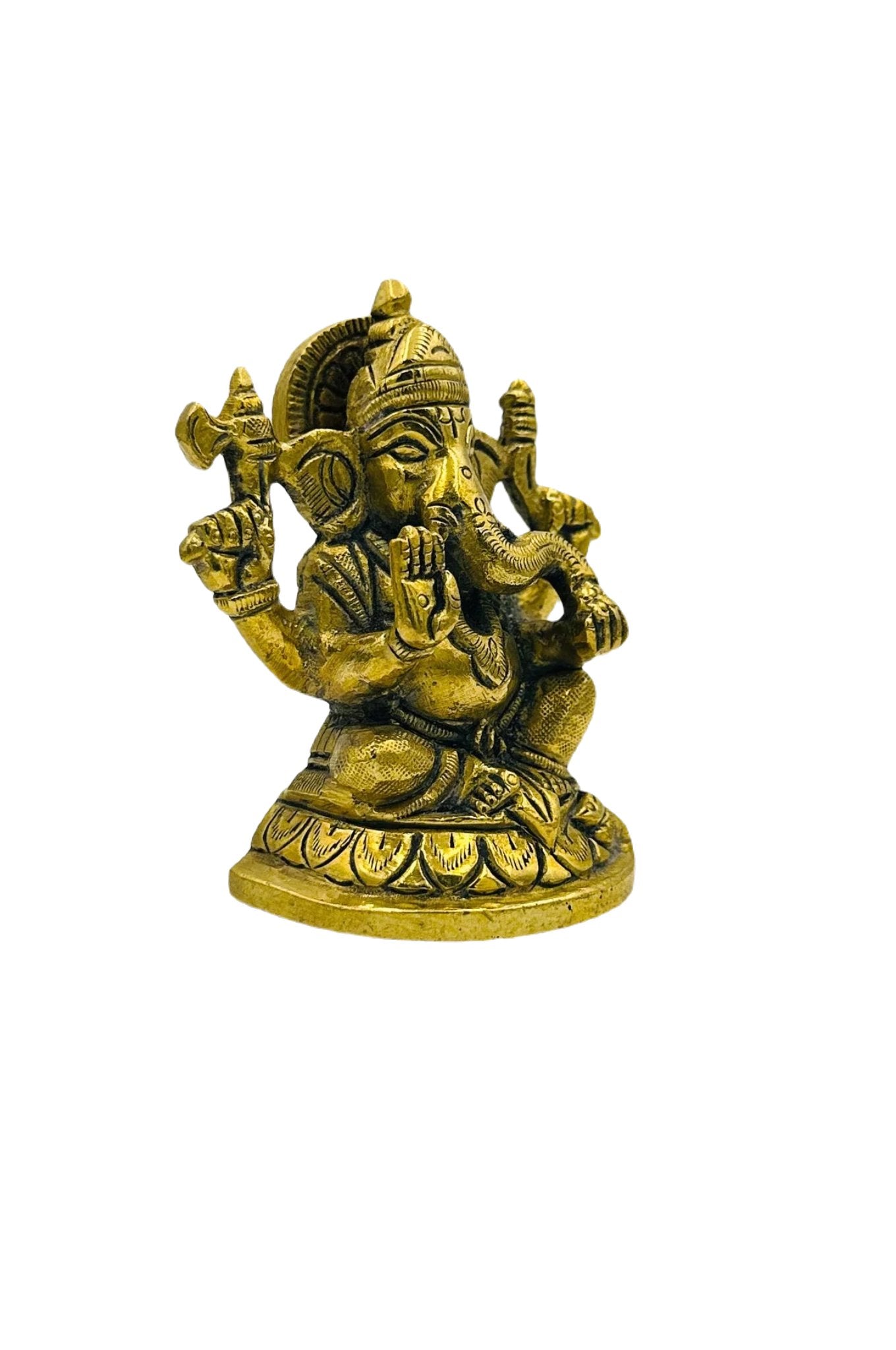 Antique Brass Ganesh Idol - swadeshsouq.com