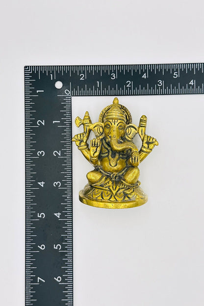 Antique Brass Ganesh Idol - swadeshsouq.com