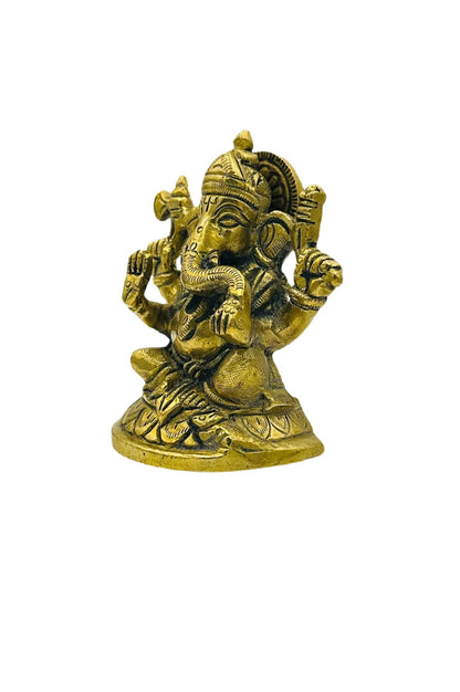 Antique Brass Ganesh Idol - swadeshsouq.com