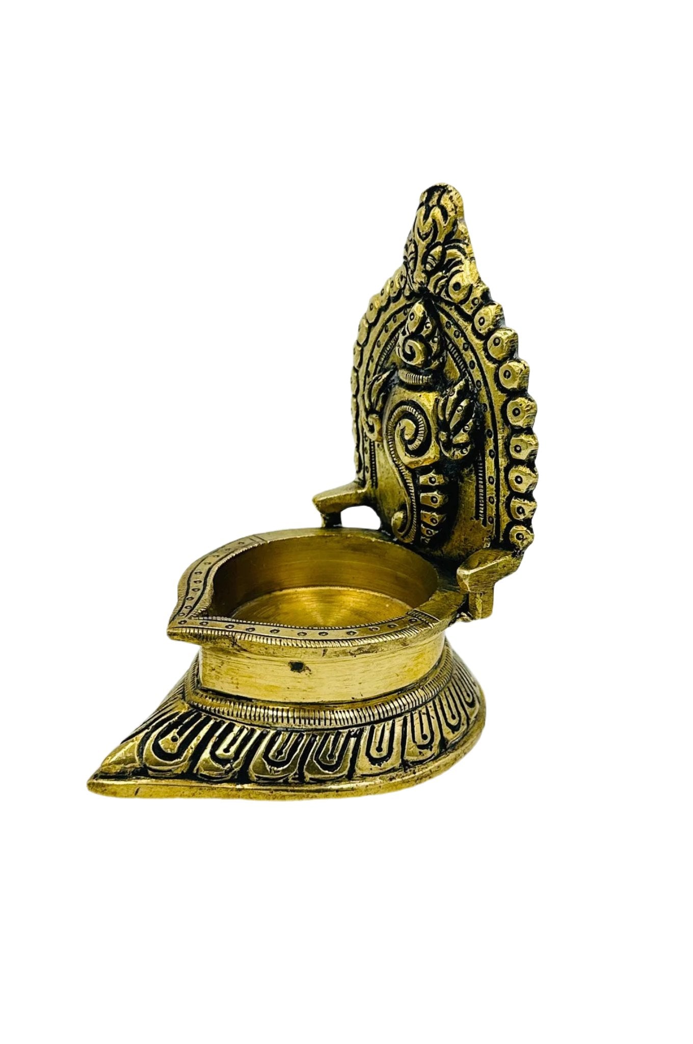 Antique Brass Shanku Chakram Diya - swadeshsouq.com