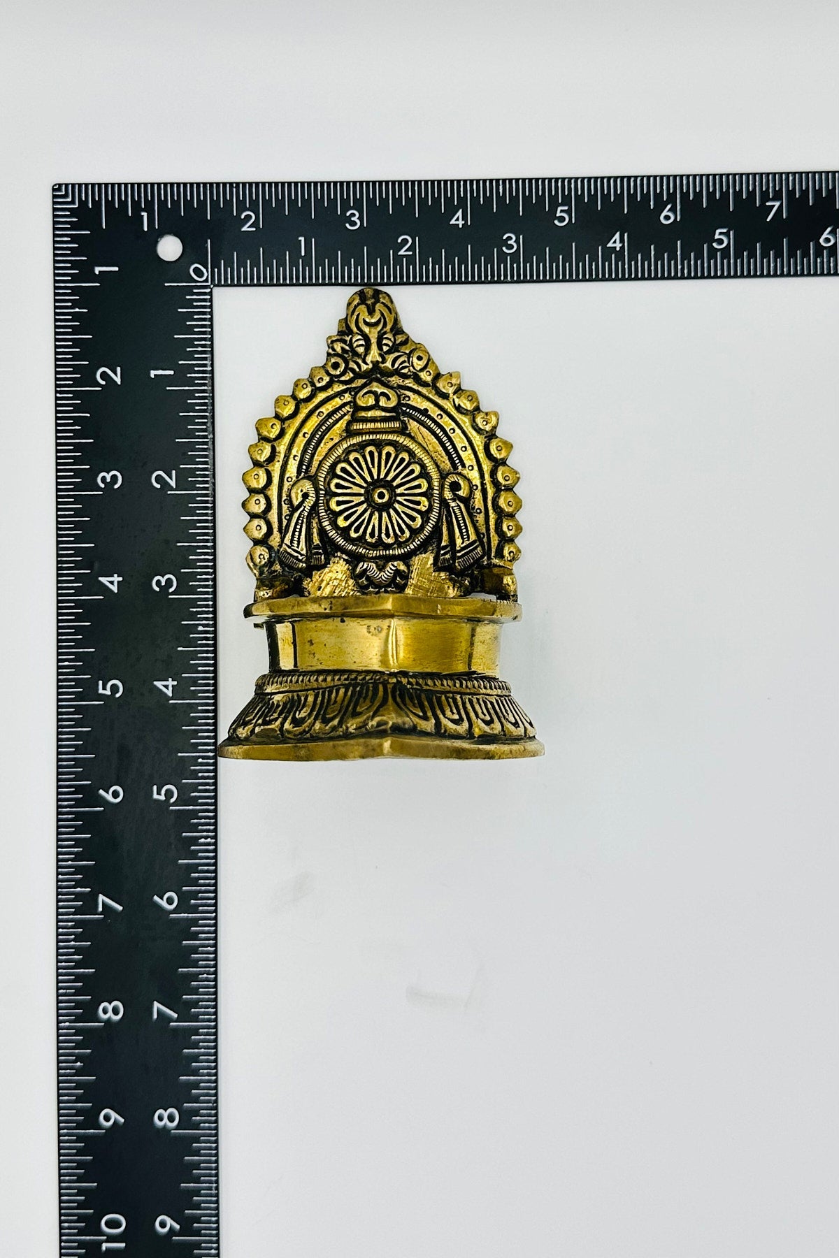 Antique Brass Shanku Chakram Diya - swadeshsouq.com