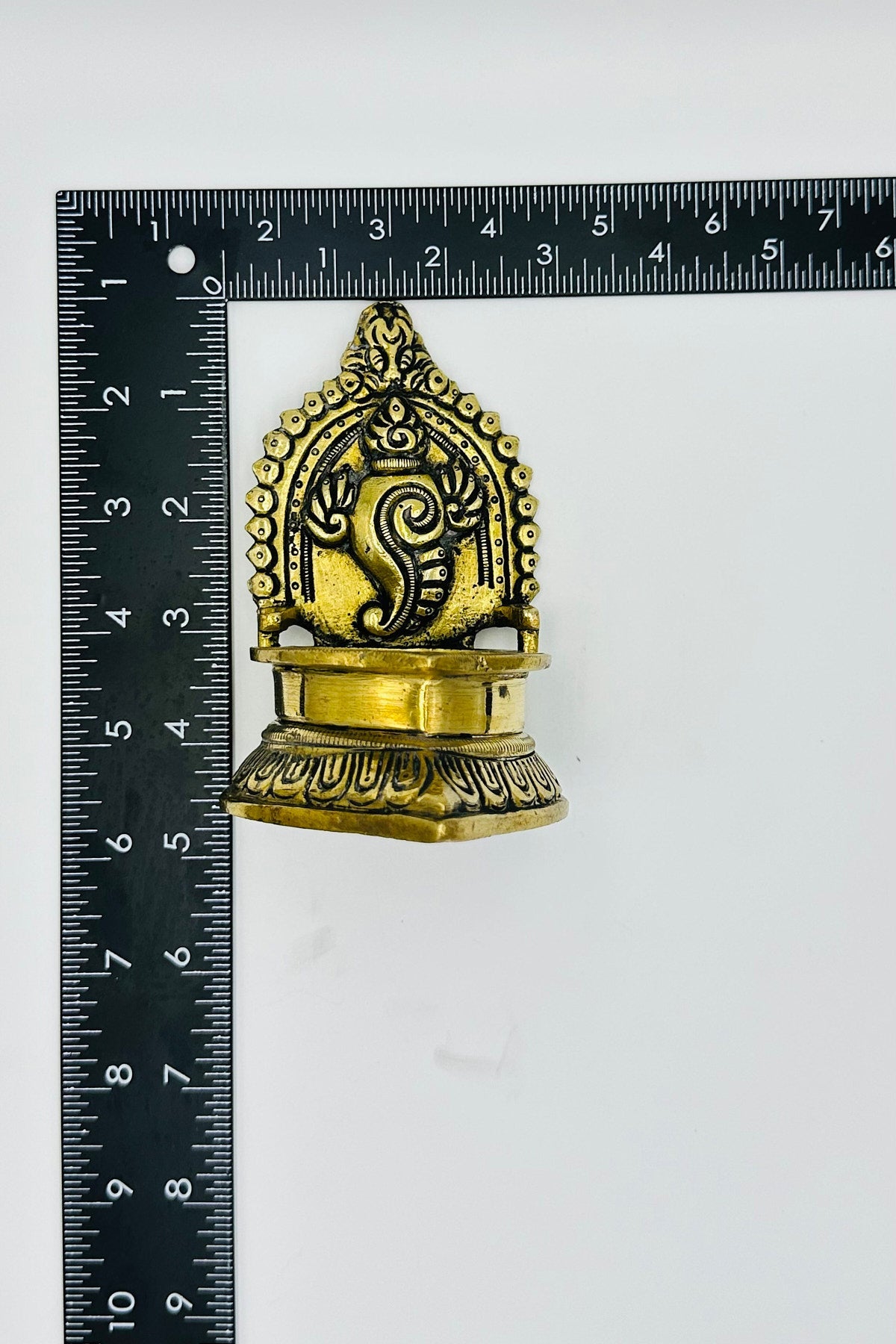 Antique Brass Shanku Chakram Diya - swadeshsouq.com