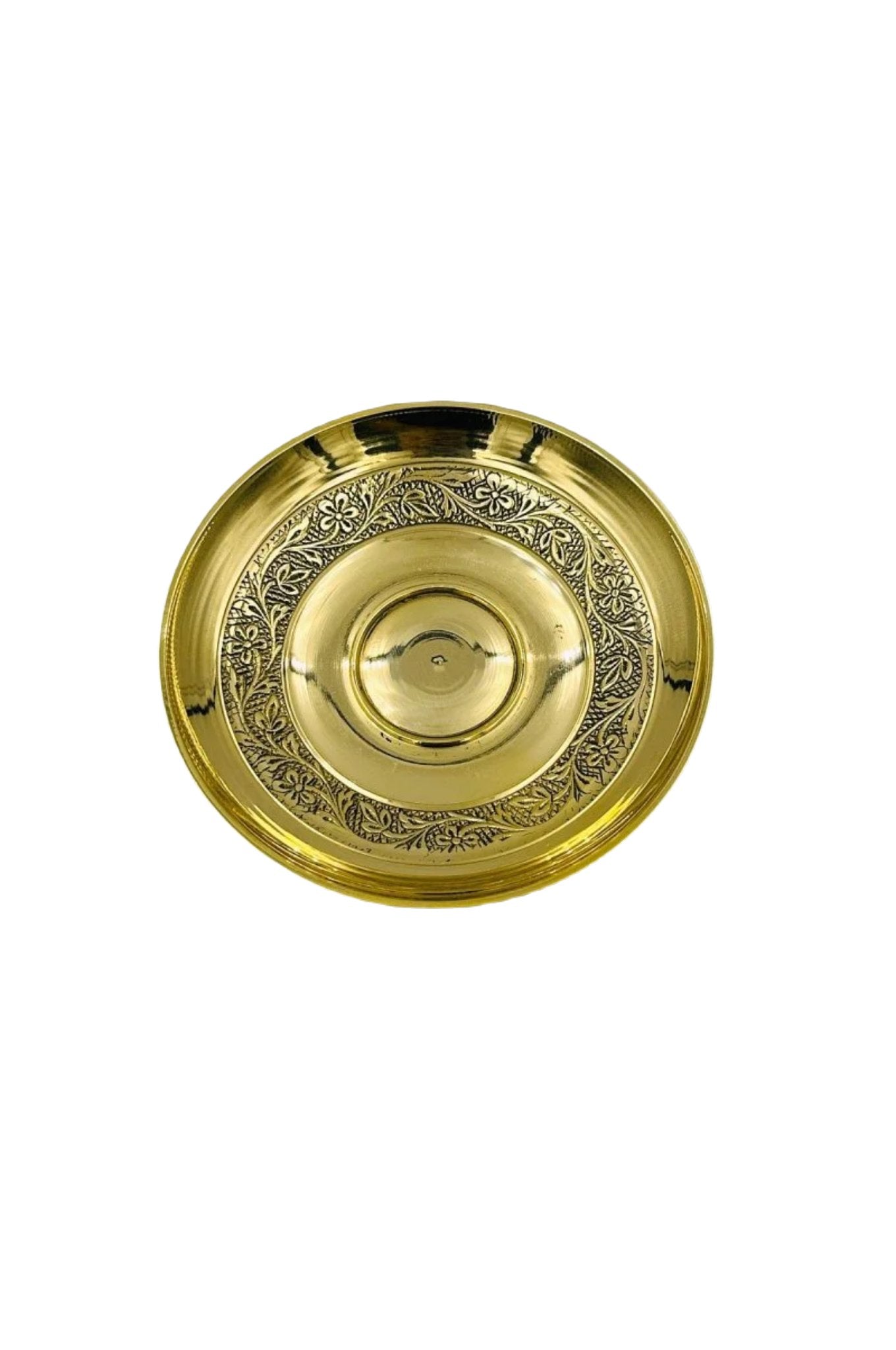 Antique Elegance: Brass Cup and Saucer Set (set of 2) - swadeshsouq.com