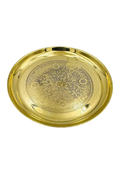 Antique-Finish Nagas Plate in Pure Brass - swadeshsouq.com