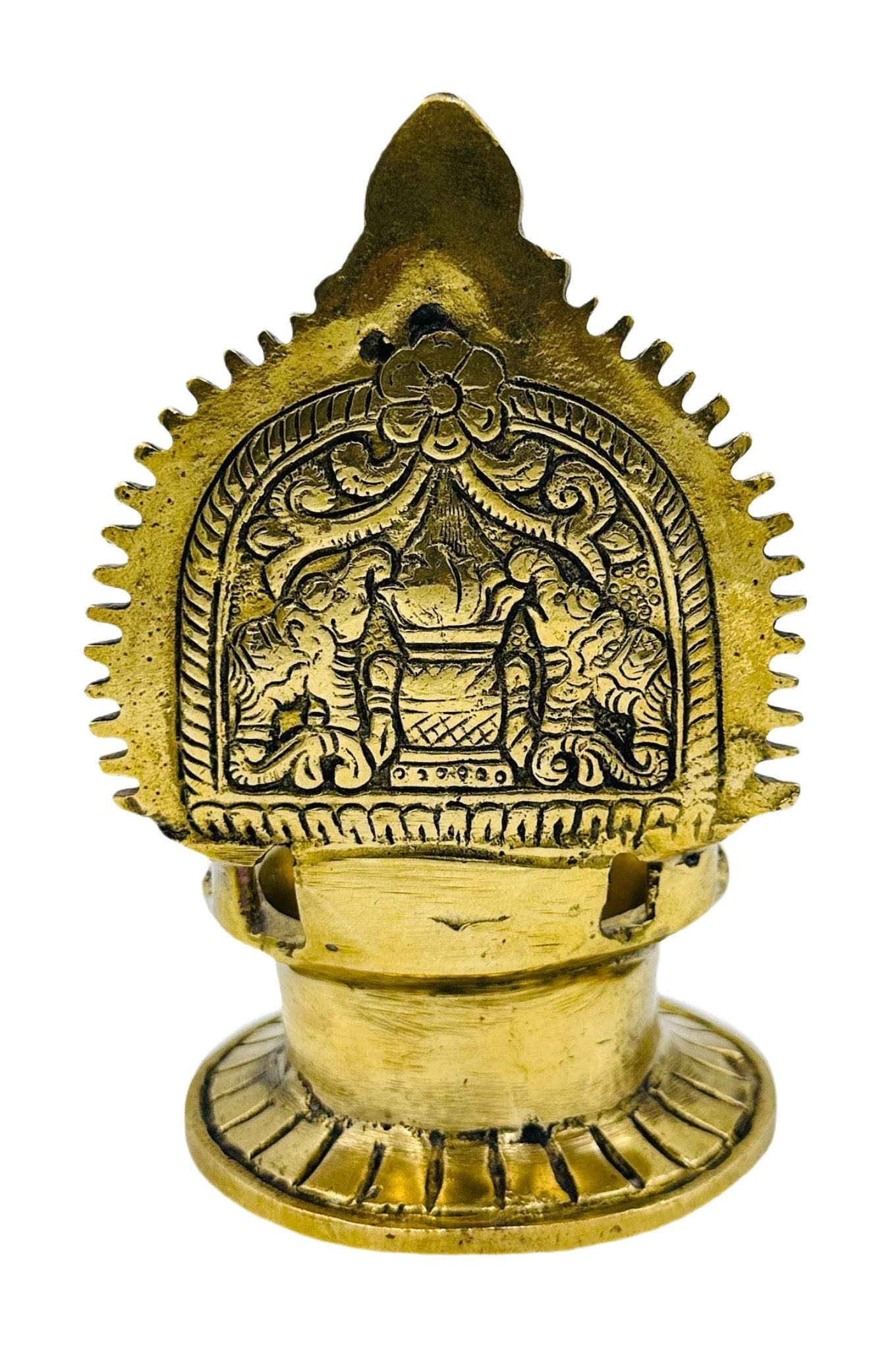 Antique Gajalakshmi Diya: Vintage Grace - swadeshsouq.com