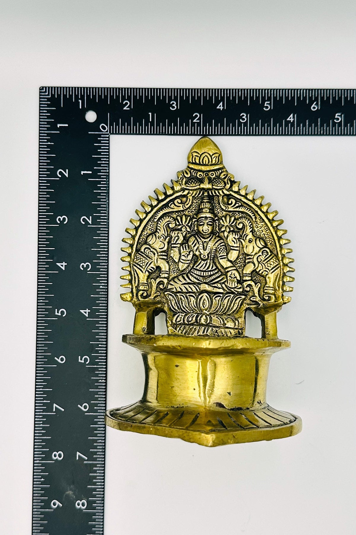 Antique Gajalakshmi Diya: Vintage Grace - swadeshsouq.com