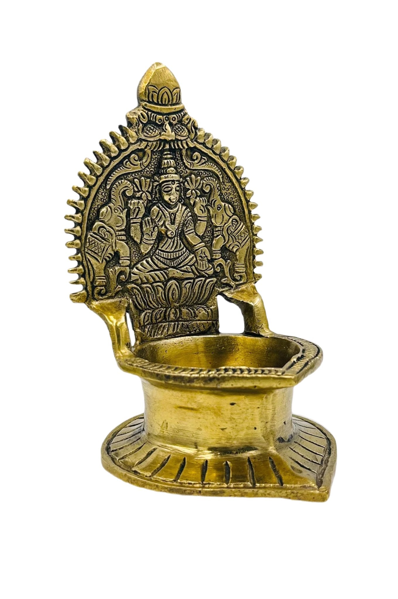 Antique Gajalakshmi Diya: Vintage Grace - swadeshsouq.com