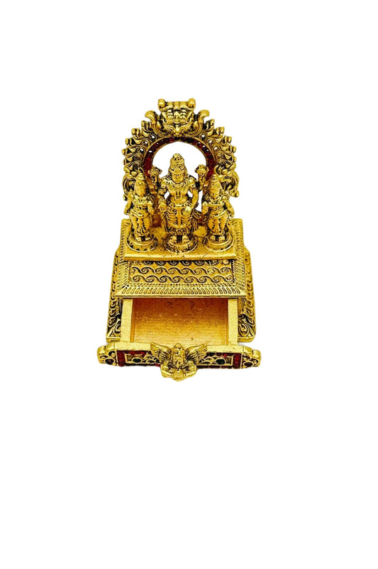 Balaji Brass Kumkum Box with Nagas Craftsmanship - swadeshsouq.com