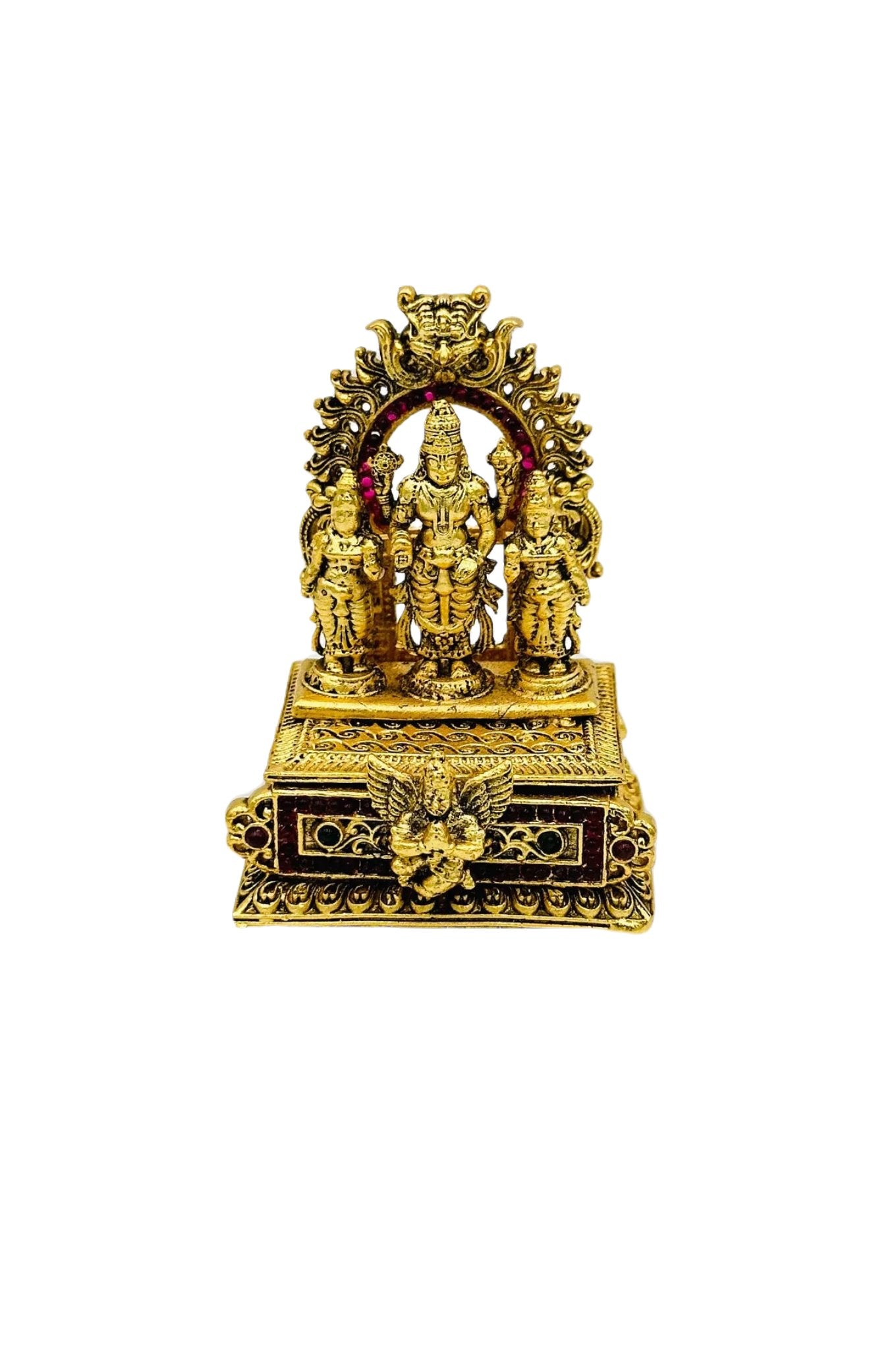 Balaji Kumkum Box: Nagas Craftsmanship - swadeshsouq.com
