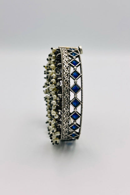 Blue Elegance Silver Bangles - swadeshsouq.com