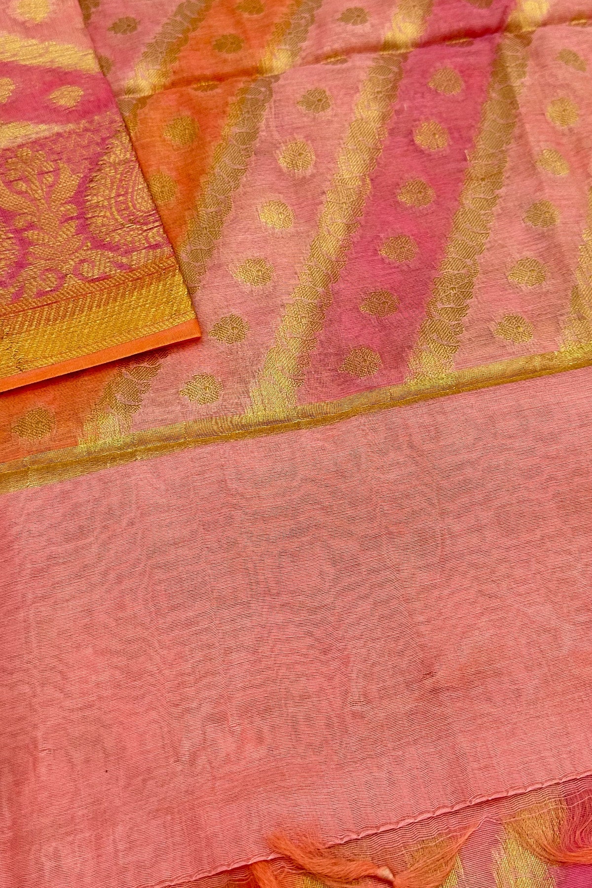 Blush Harmony: Light Pink Rangkat Dupatta with Elegant Patterns - swadeshsouq.com