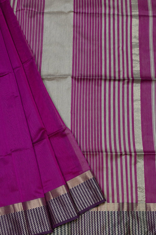 Blush Pink Maheshwari Silkcotton Saree - swadeshsouq.com