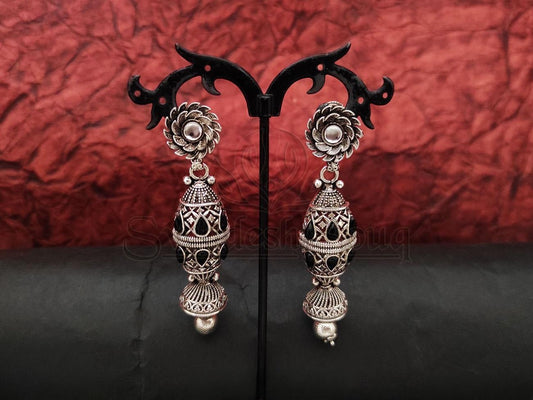 Bold and Beautiful: Elevate Your Style with These Striking Oxidised Silver Earrings. - swadeshsouq.com