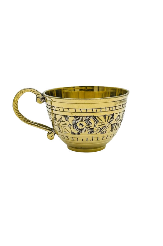 Brass Cup and Saucer Set - A Symbol of Richness and Elegance - swadeshsouq.com