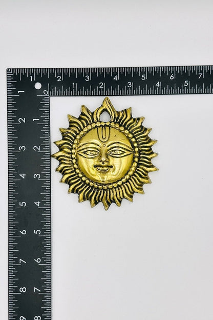 Brass Sun Face Wall Hanging: Antique Elegance - swadeshsouq.com