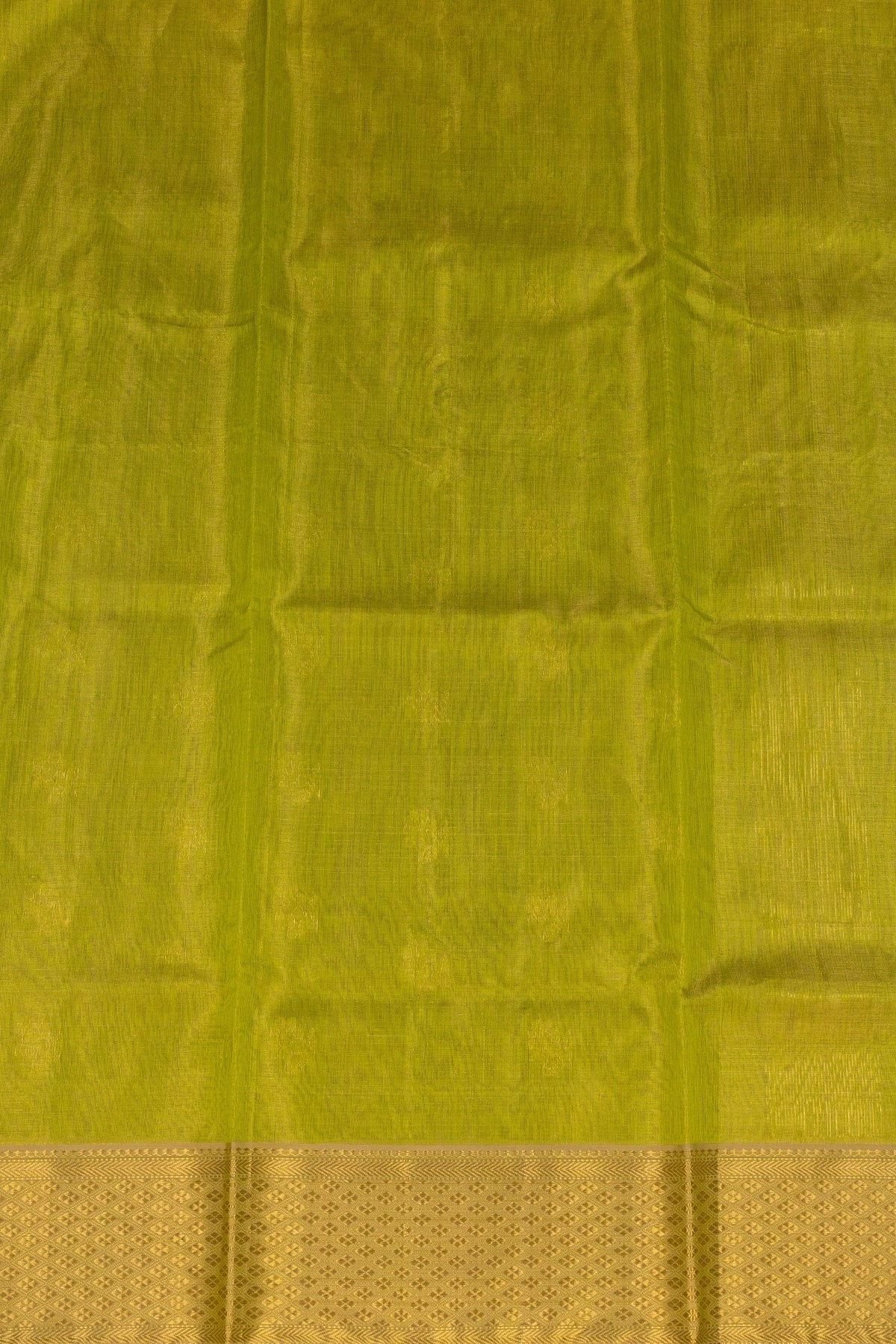 Bright Olive Green Maheshwari Silk Zari Tissue Saree - swadeshsouq.com