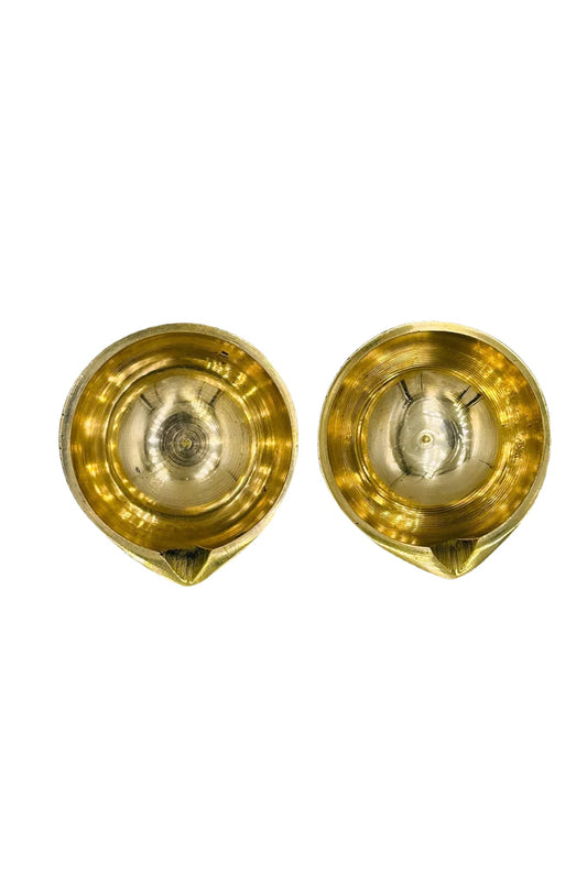 Classic Brass Diya Set (set of 2) (L) - swadeshsouq.com