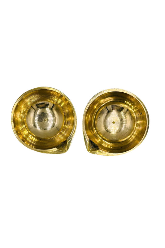 Classic Brass Diya Set (set of 2) (L) - swadeshsouq.com