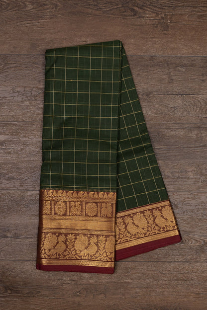 Deep Green & Maroon Marvel with Zari Elegance - swadeshsouq.com