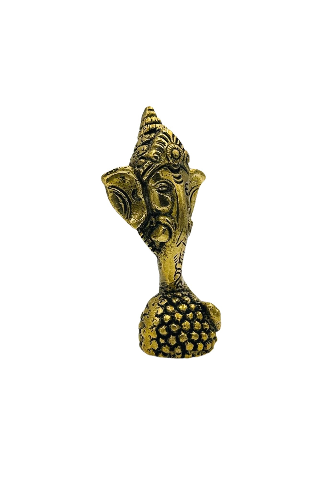 Divine Brass Ganesh on Laddu Paperweight - swadeshsouq.com