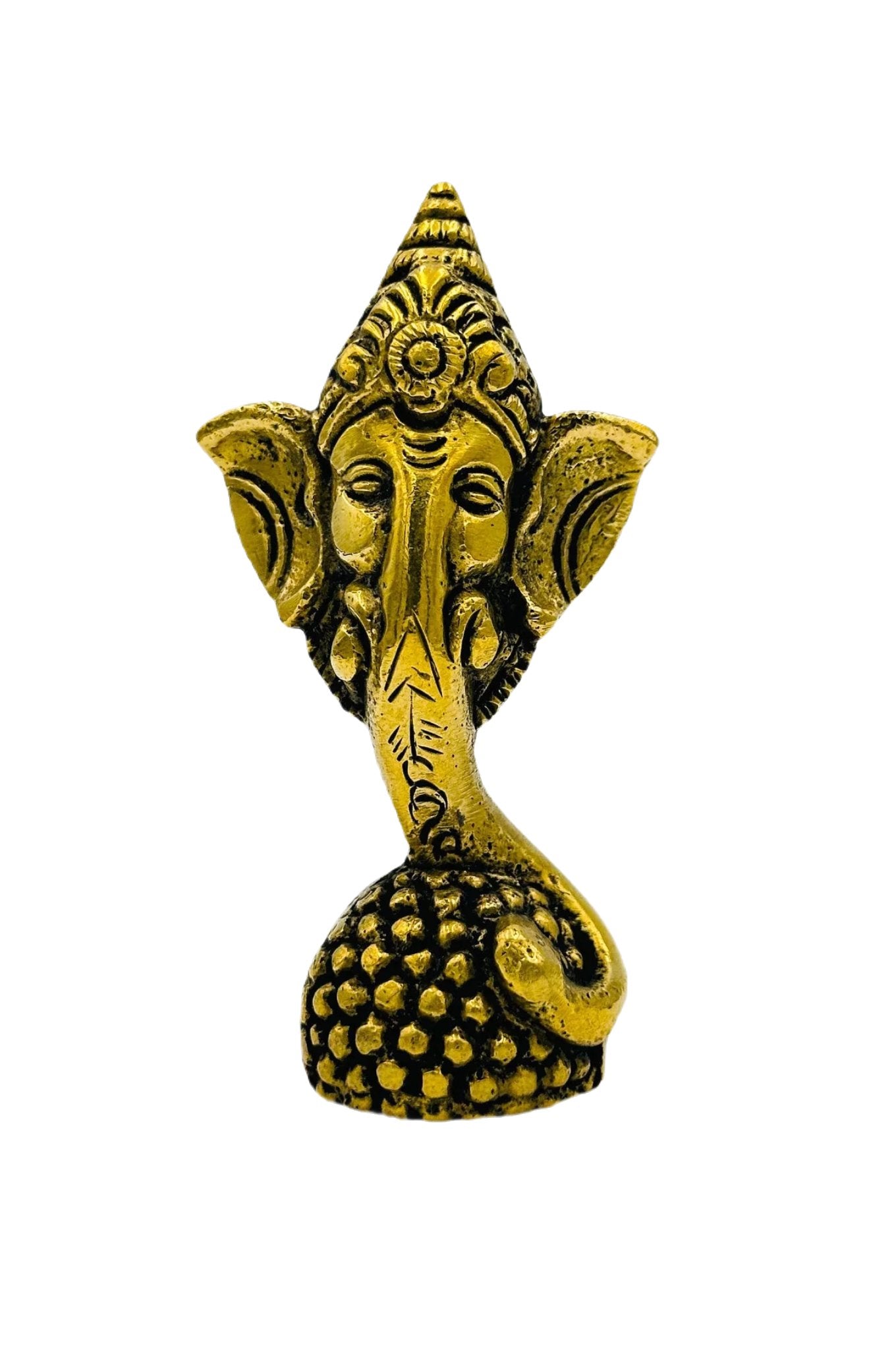 Divine Brass Ganesh on Laddu Paperweight - swadeshsouq.com