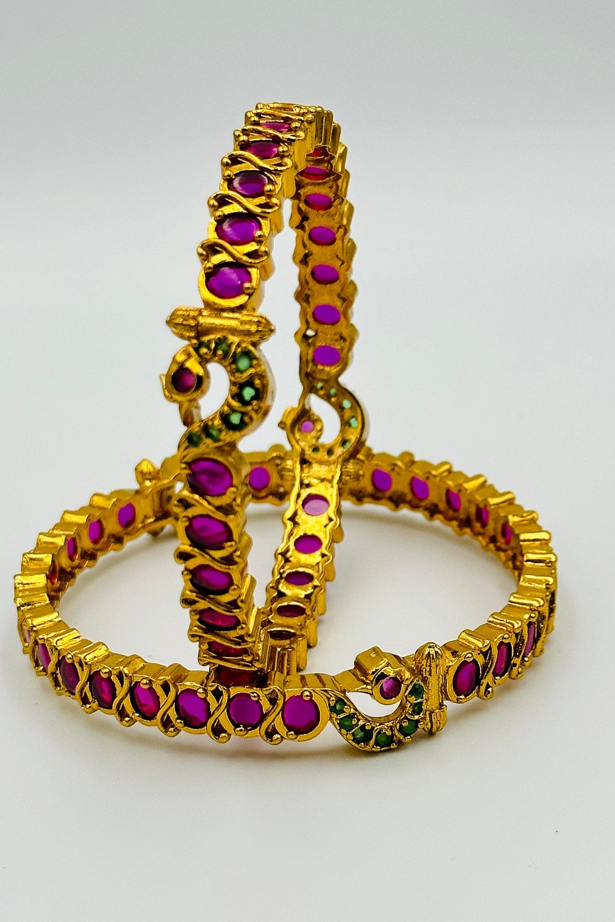 Divine Elegance: The Temple Design Ruby Bangles - swadeshsouq.com