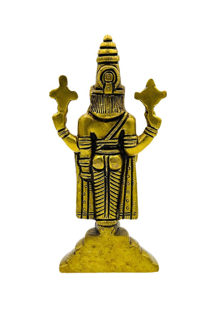 Divine Venkateshwara Idol in Pure Brass: Artisanal Excellence - swadeshsouq.com