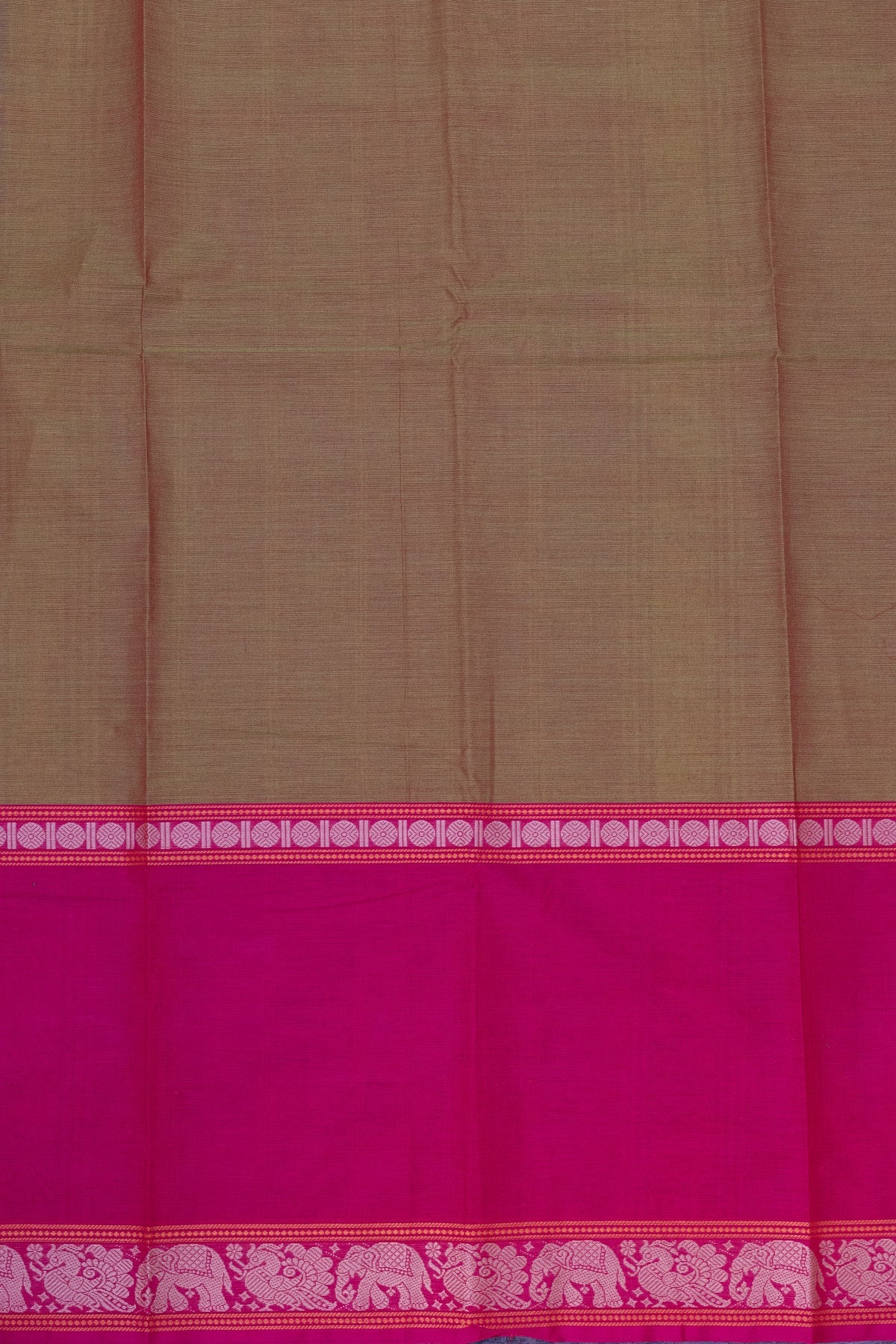 Dual-Toned Mustard Green & Pink Majesty with Heritage Weaves - swadeshsouq.com